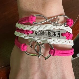 NWT Pink and White Multi Strand Best Friends Bracelet